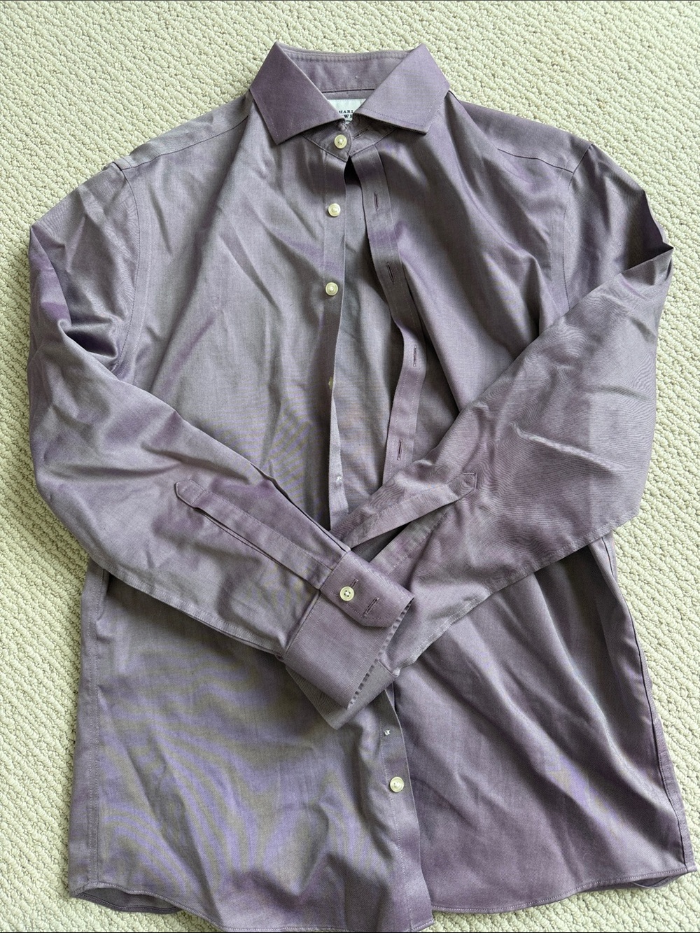Charles Tyrwhitt Men's Dusty Purple Dress Shirt — Point Collar